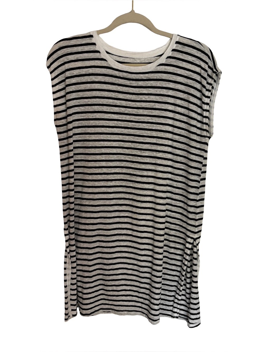 Eileen Fisher Organic Linen Stripe Tunic Top Size S/P